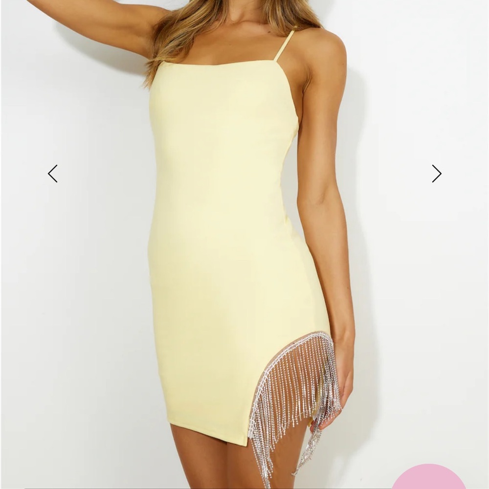 NWT Hello Molly Bring the Glam Yellow Mini Dress. Size XS